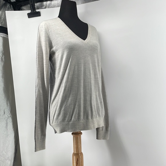 CLUB Monaco merino wool sweater fine knit Color block two tone sz M - Picture 8 of 11